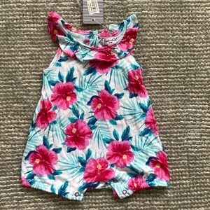NWT SPLENDID Girls Floral Summer Romper - Size 0-3M